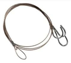 CABO DE ACO PRETO 3 GANCHOS PEQUENO 60CM