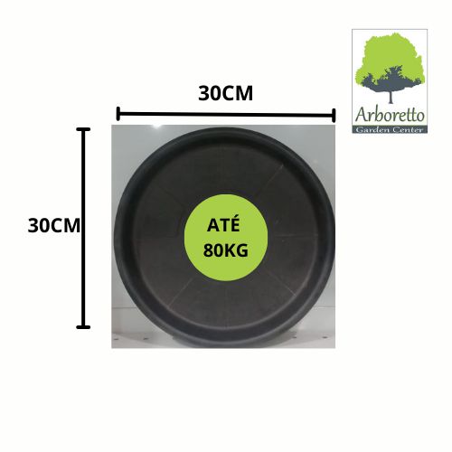 PRATO COM RODAS PRETO SKATE 30CM FG