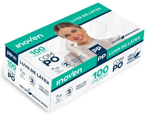 Luva De Látex Branca Com Pó Inoven 100 un