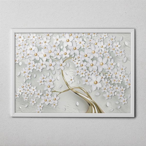 Quadro Decorativo Arvore de Folhas B&D