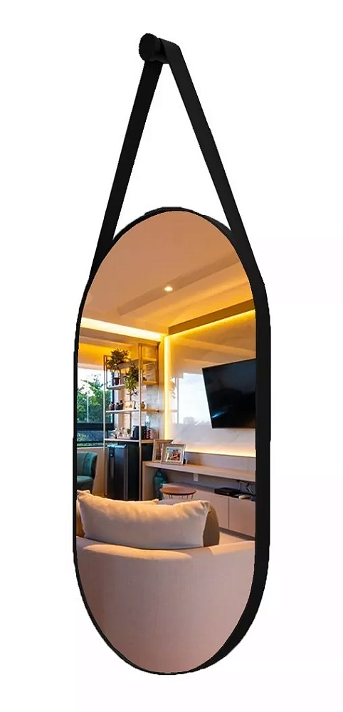 Espelho Decorativo Luxo Cápsula com Alça + Fixação Grátis (40x80 e 40x60)