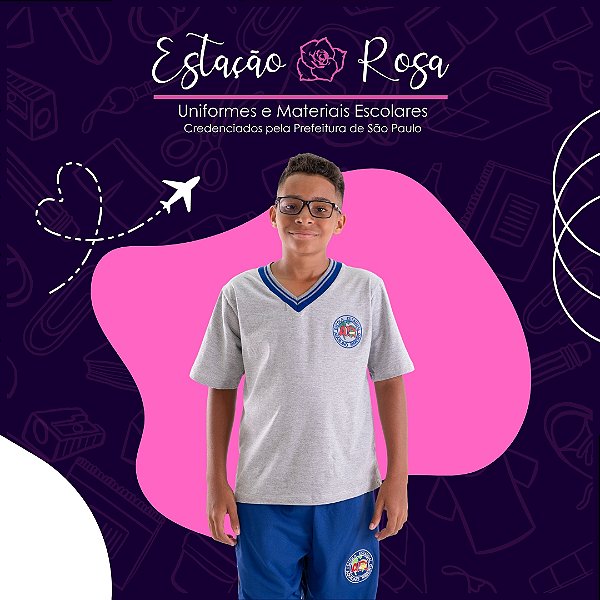 Camiseta Manga Curta Tradicional Escolar Aquilino Ribeiro