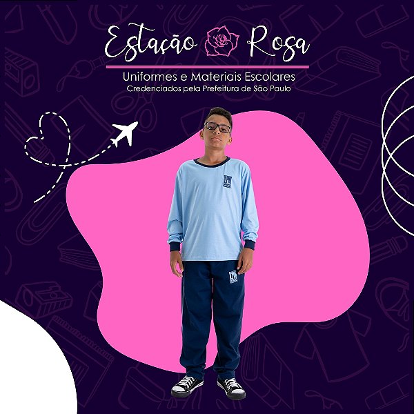 Calça Tradicional sem Flanela Escolar Doce Poly