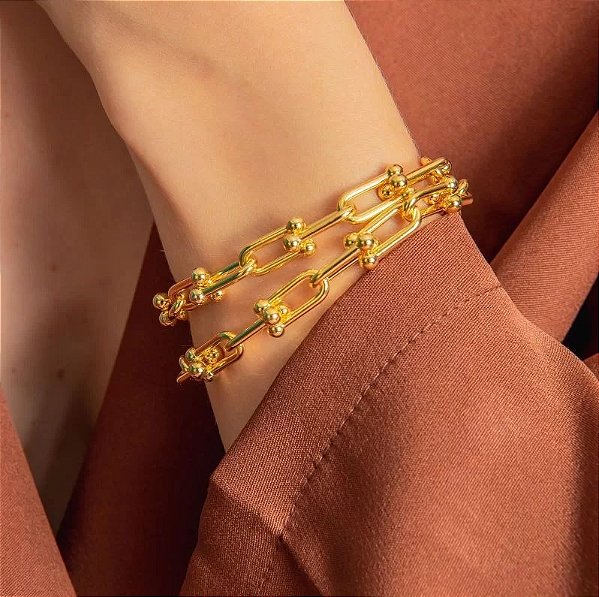 PULSEIRA ELOS MEDIOS INSPIRAÇÃO DE JOIA