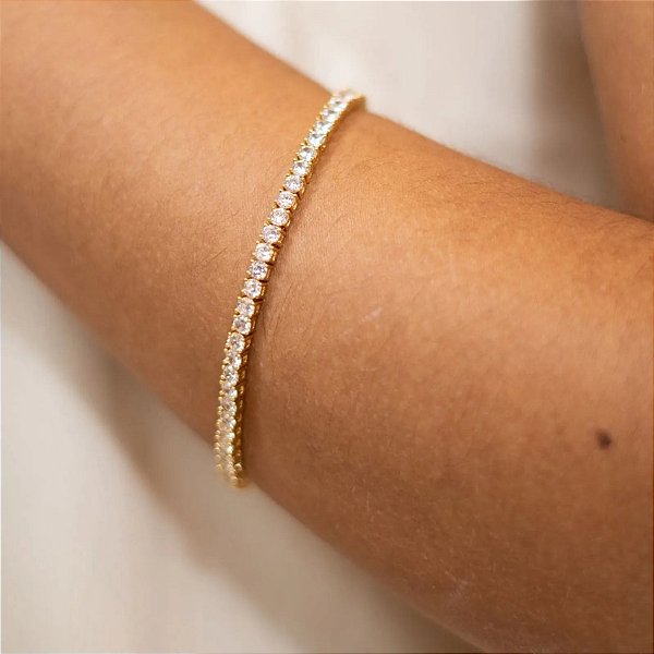 PULSEIRA RIVIERA QUATRO PONTAS BANHADO A OURO 18K