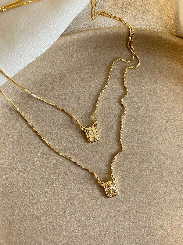 ESCAPULARIO MINI BANHADO A OURO 18K