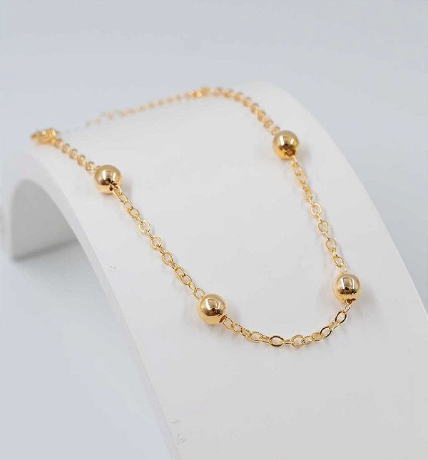 COLAR ESFERA MINIMALISTA BANHADO A OURO 18K