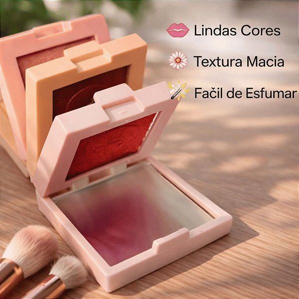 Blush Contorno Iluminador 4 Em 1 Lua & Neve | Maquiagem Compacta | Efeito Natural