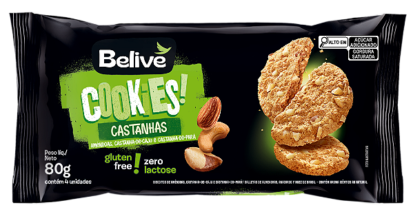 COOKIES BELIVE CASTANHAS 4X10X80G