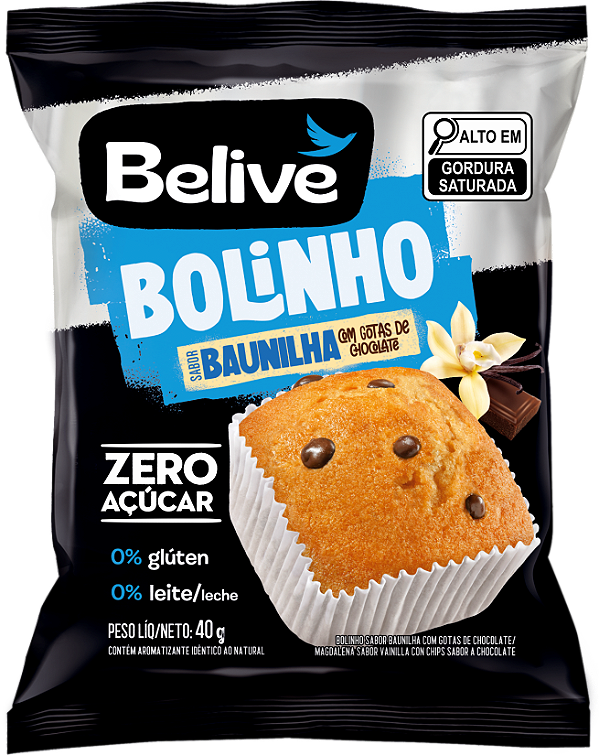 BOLINHO BELIVE BAUNILHA COM GOTAS 6X10X40G