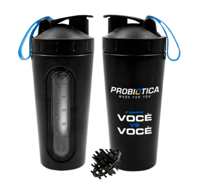 Coqueteleira Inox Importada - ProbióticaPreta 700ml