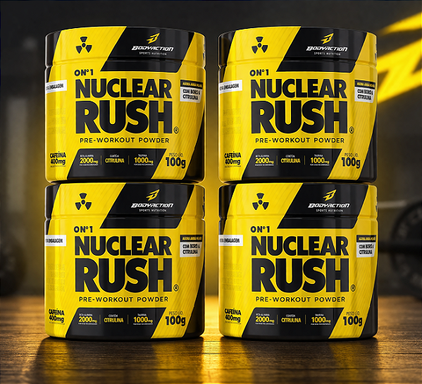 COMBO - 4 X Nuclear Rush | 100g - LARANJA, GUARANÁ,ABACAXI E LIMÃO - VAL. FINAL/05/2026