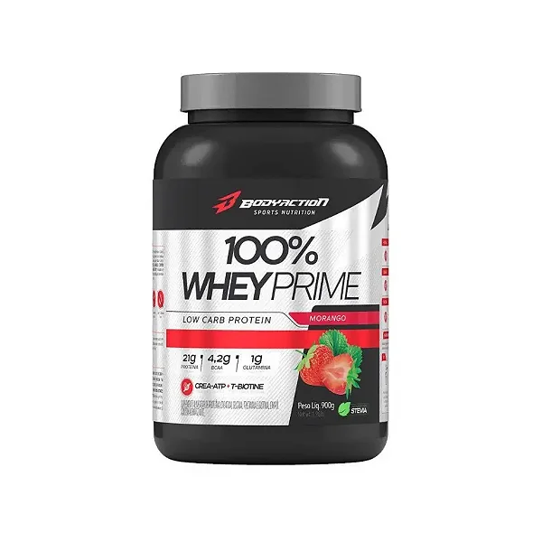 100% Whey Prime MORANGO 900g - VAL. FINAL/08/2026