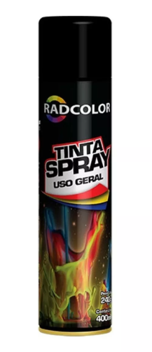 Tinta Spray Preto Brilhante Uso Geral E Automotivo Metal