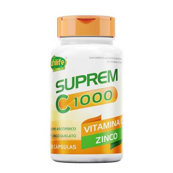 SUPREM C 1000 VITAMINA C + ZINCO UNILIFE 1270MG 30 CÁPSULAS