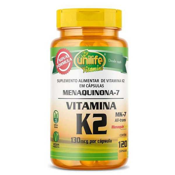 VITAMINA K2 - MENAQUINONA UNILIFE 500MG 120 CAPSULAS