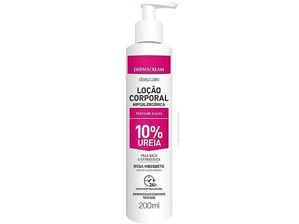 LOÇÃO CORPORAL ROSA MOSQUETA 10% UREIA  DERMACREAM 200ML