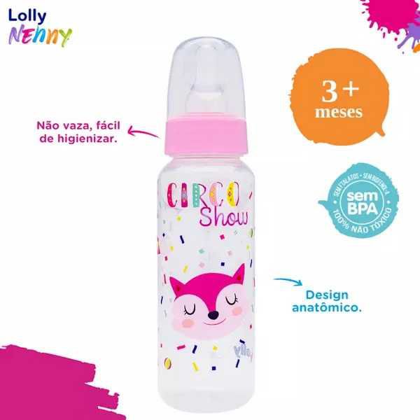 MAMADEIRA LOLLY NENNY TIP REDONDA 240ML ROSA REF. 1360-01