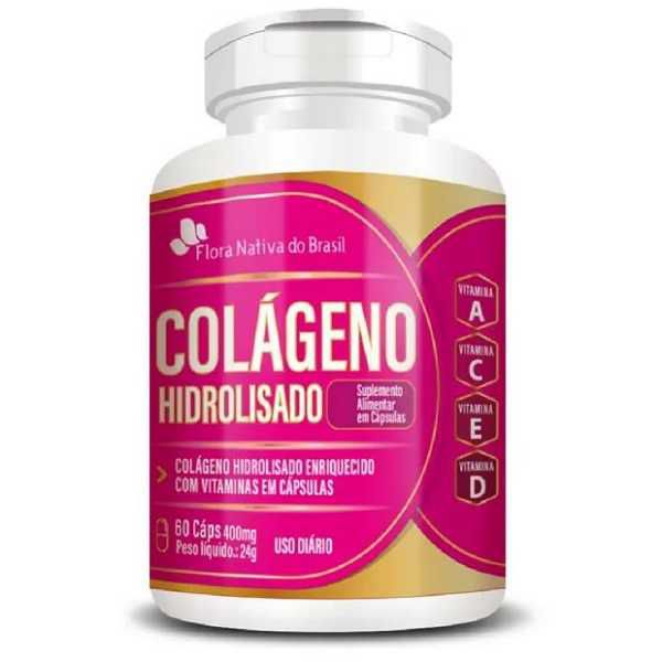 COLÁGENO HIDROLISADOR COM VITAMINAS FLORA NATIVA 60 CAPSULAS