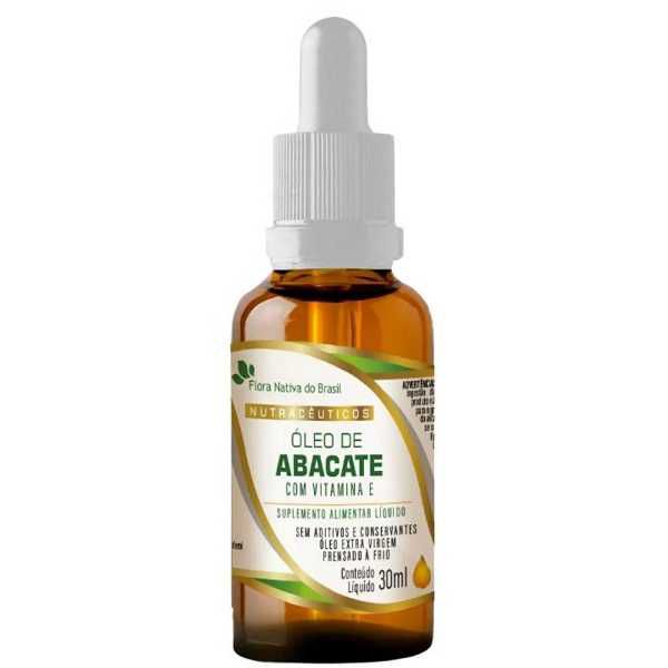 ÓLEO DE ABACATE COM VITAMINA E EM GOTAS FLORA NATIVA 30ML