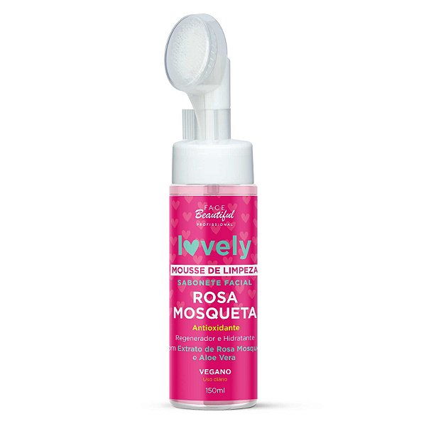 MOUSSE FACIAL ROSA MOSQUETA 150ML LOVELY CX/24 - FACE BEAUTIFUL