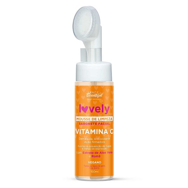MOUSSE FACIAL VITAMINA C 150ML LOVELY CX/24 - FACE BEAUTIFUL
