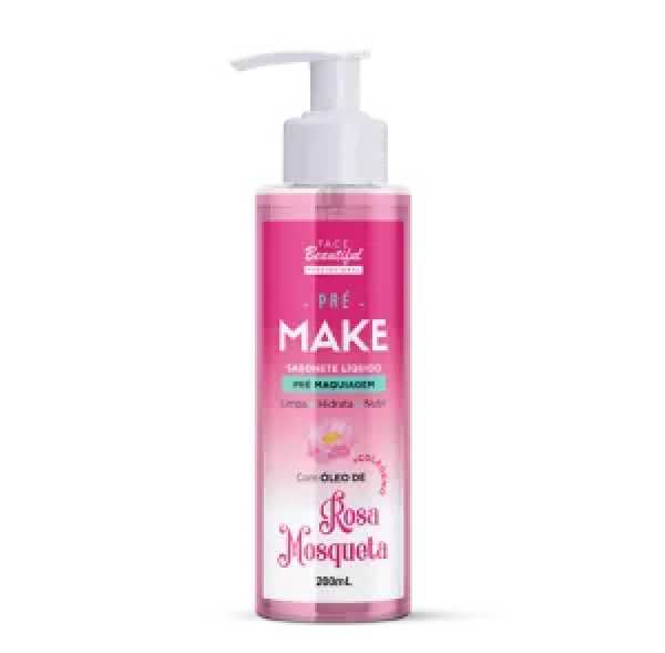 SABONETE LIQUIDO FACIAL PRE MAKE ROSA MOSQUETA 200ML CX/24 - FACE BEAUTIFUL