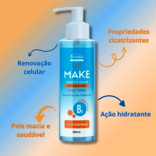 SABONETE LIQUIDO PRE MAKE DPANTENOL 200ML CX/24 - FACE BEAUTIFUL