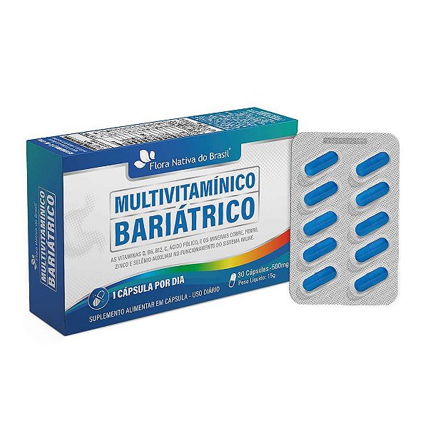 MULTIVITAMINICO BARIATRICO 500 MG 30 CAPS CX/24 - FLORA NATIVA