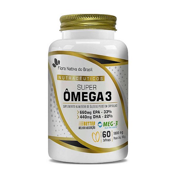 SUPER OMEGA 3 (33 EPA/22 DHA) 1000MG 60 SOFTCAPS CX/15 - FLORA NATIVA