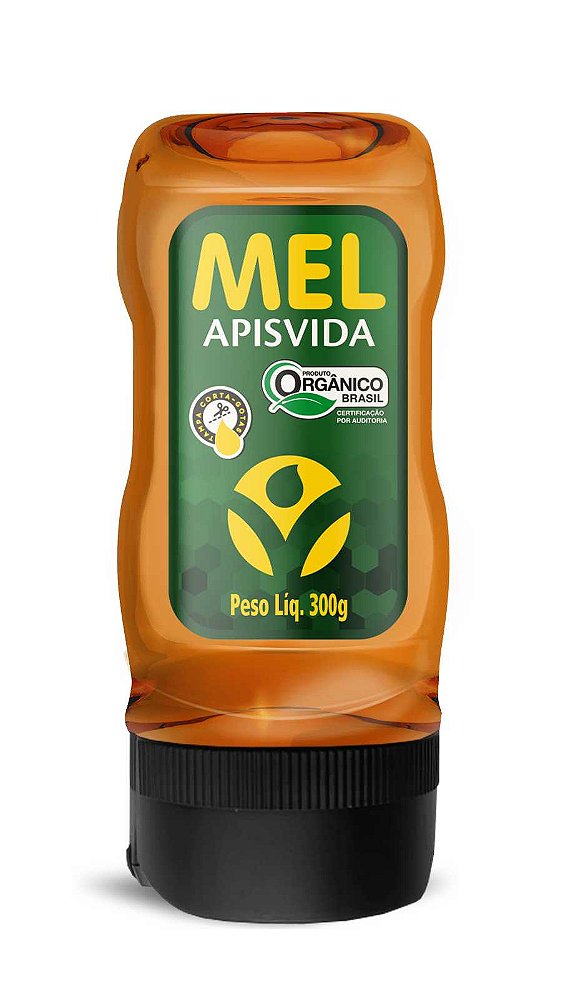 MEL ORGANICO BISNAGA CORTA GOTAS 300G UNICA CX/12 - APIS VIDA