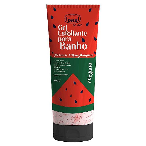 GEL ESFOLIANTE BANHO MELANCIA+ROSA MOSQUETA 200G CX/12 - IDEAL