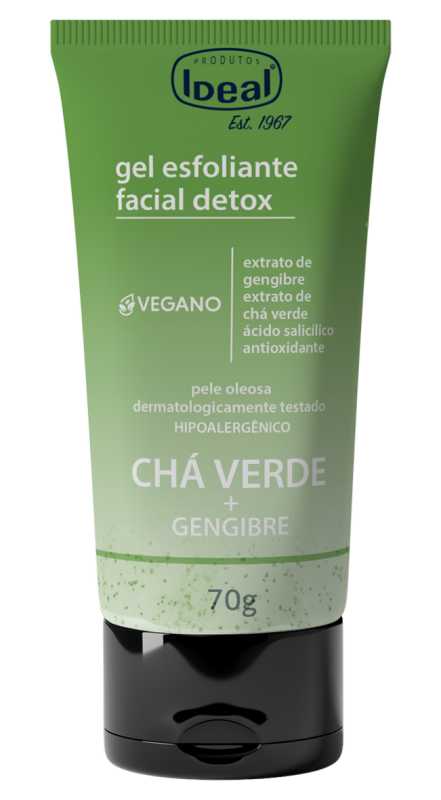 GEL ESFOLIANTE FACIAL GENGIBRE+CHA VERDE 70G CX/12 - IDEAL