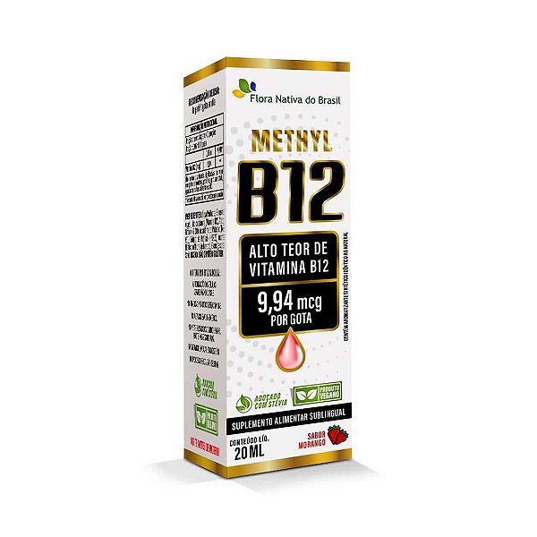 VITAMINA B12 SUBLINGUAL (METILCOBALAMINA) 20ml CX/24 - FLORA NATIVA