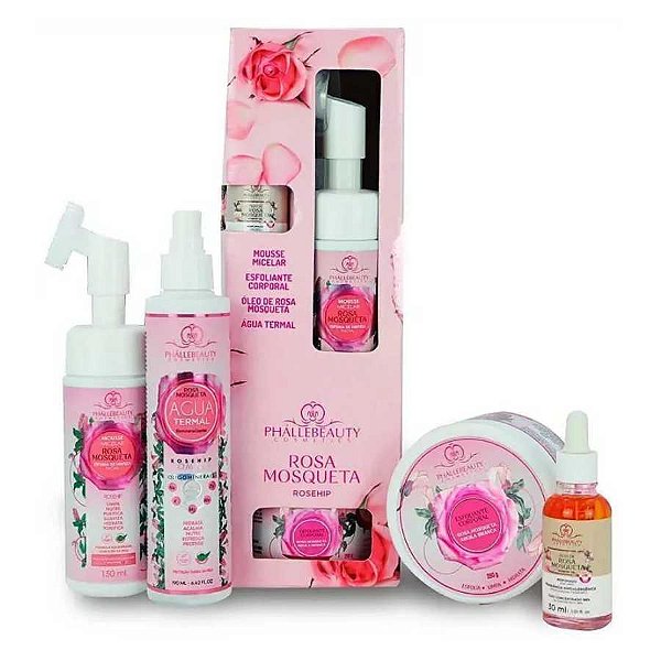 KIT ROSA MOSQUETA 4 ITENS - PHALLEBEAUTY