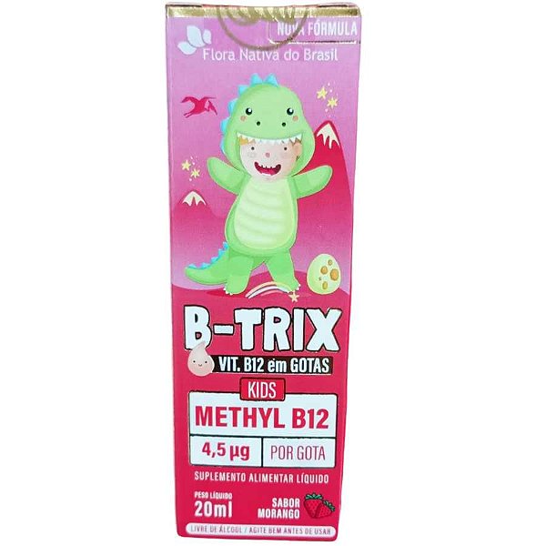 KIDS - B-TRIX (METHYL B12 4,5 ) 20ML SABOR MORANGO CX/24 - FLORA NATIVA