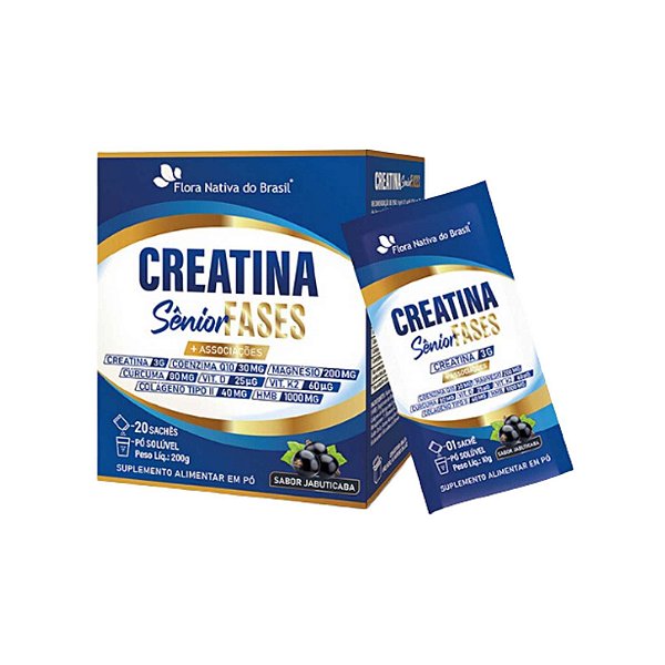 CREATINA SENIOR FASES (+ associacoes) SABOR JABUTICABA CX/12 - FLORA NATIVA