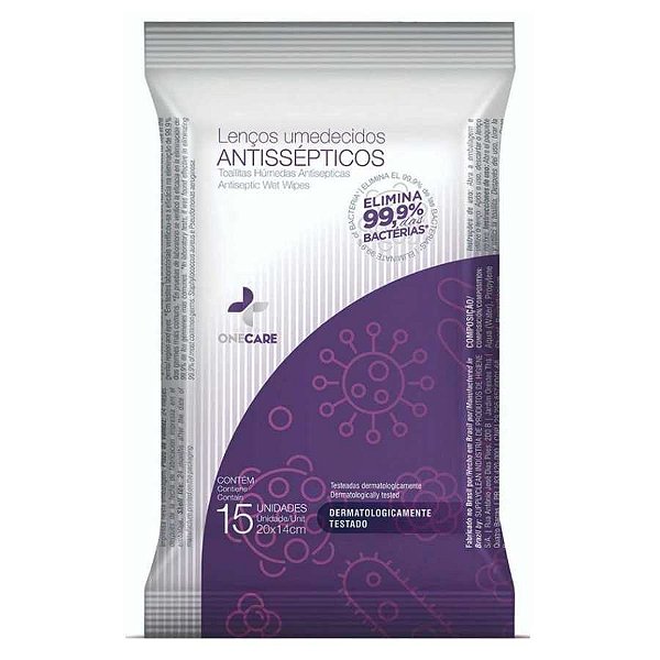 TOALHA UMEDECIDA ANTISSEPTICO SACHE 20X14 - ONE CARE