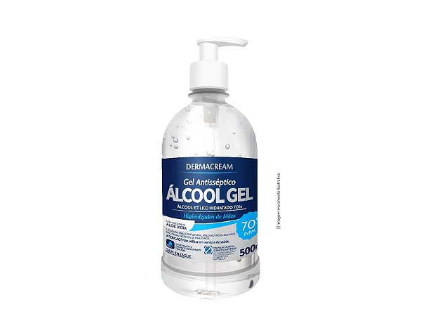 ALCOOL GEL 70% TRADICIONAL C/ ALOE VERA 500ML CX/12 - DERMACREAM
