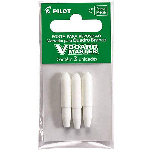 Blister 3 Pontas Reposição para Pincel Marcador V-Board Master Pilot