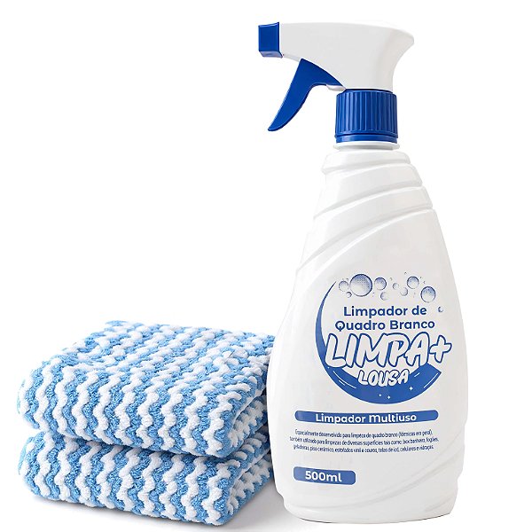 Limpador de Quadro Branco - Limpa+ 500ml + 2 Flanelas