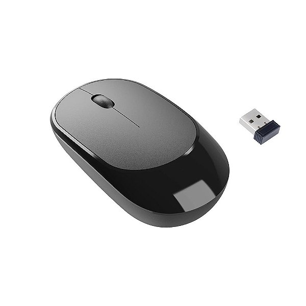 MOUSE SEM FIO - PRETO BRIGHT