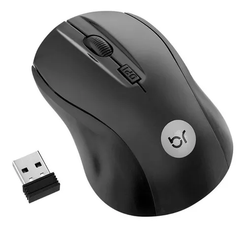 MOUSE SEM FIO PRETO 2.4G