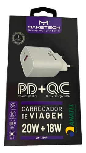 CARREGADOR MOD. CM-133QP 18W/20W  MARCA MAKETECH