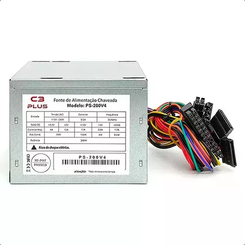 FTE ATX 200W PS-200V4 FAN 8CM C3T S/CB CX 10