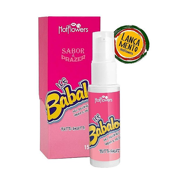 Babaloo Ice Gel Beijável Vibra E Gela 15g Hot Flowers