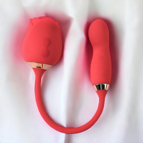 Vibrador Ponto G E Clitóris Formato De Rosa Com 10 Modos De Sucção e 10 Modos de dedilhar do bullet