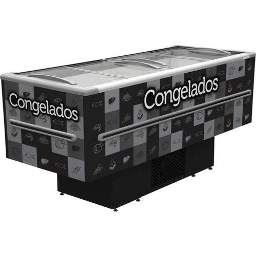 Ilha Para Congelados Dupla Ação 2 metros Black Fricon