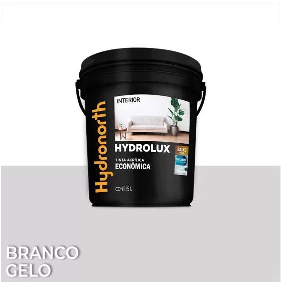 Tinta Acrílica Parede Econômica 15 Litros - Hydrolux - Hydronorth - BRANCO GELO