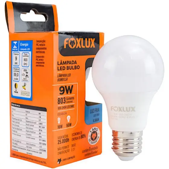 Lempada Led Bulbo Foxlux 9w